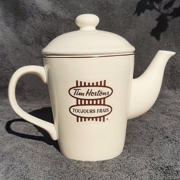 Tim Hortons 2 Cup Tea Pot White Always Fresh No Box - Picture 10 of 10
